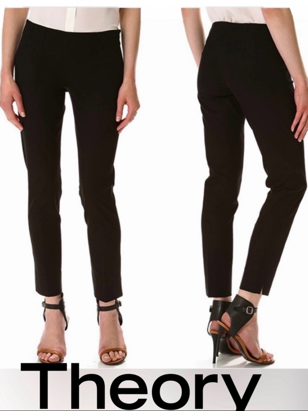 Theory Skinny Legging Eco New Bistretch Pants Black Size 2 NWT Retail $275